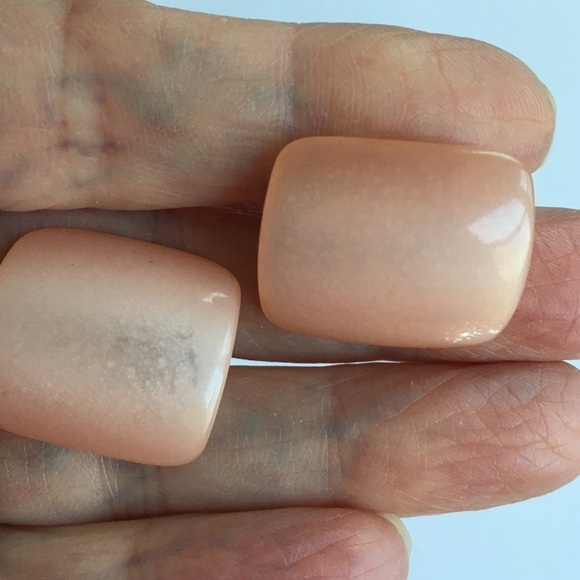 Vintage Sterling Pink Lucite Screw-On Earrings - Picture 2 of 6